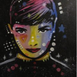 a close up of a person