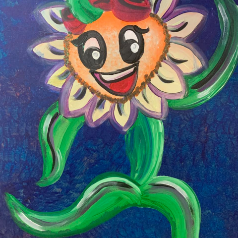 a close up of a painted wall