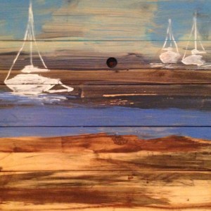 a wooden boat in a body of water