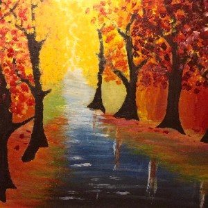 a painting of a tree