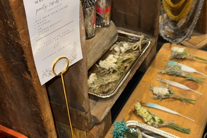 a stack of flyers on a table