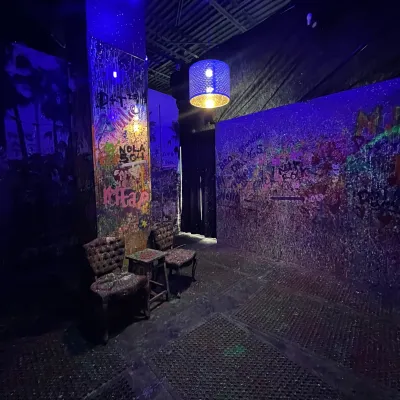 a view of a city at night