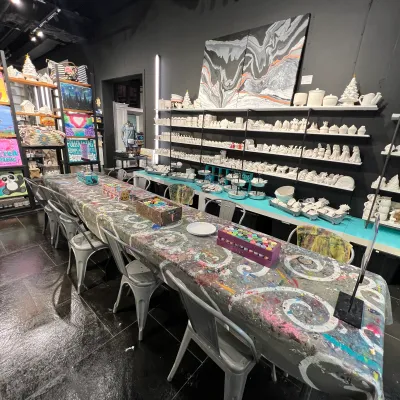 a group of people in a store