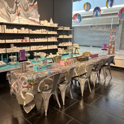 a group of people in a room