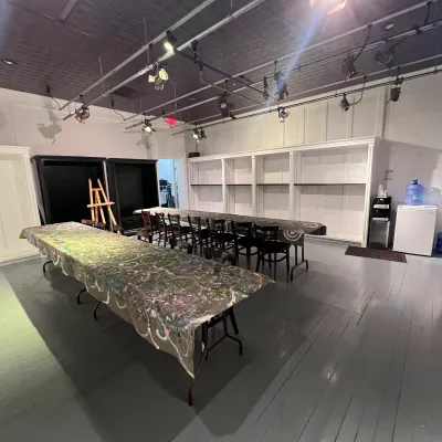 a group of people in a room